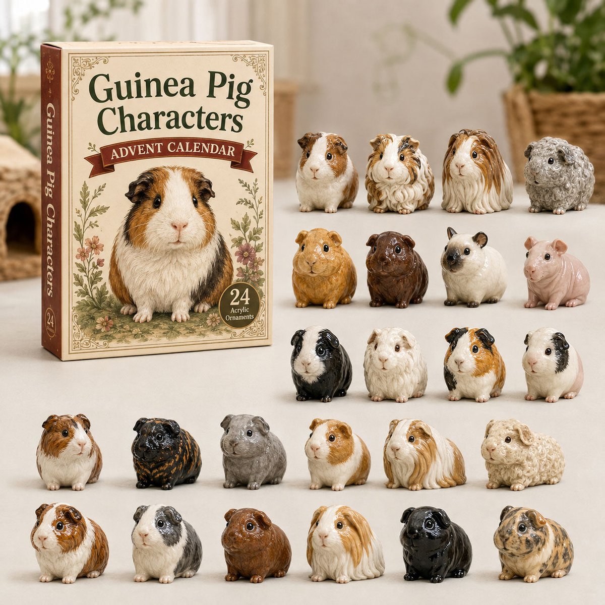 Guinea Pig Characters Xmas Advent Calendar Christmas Countdown Gifts For Guinea Pig Lovers