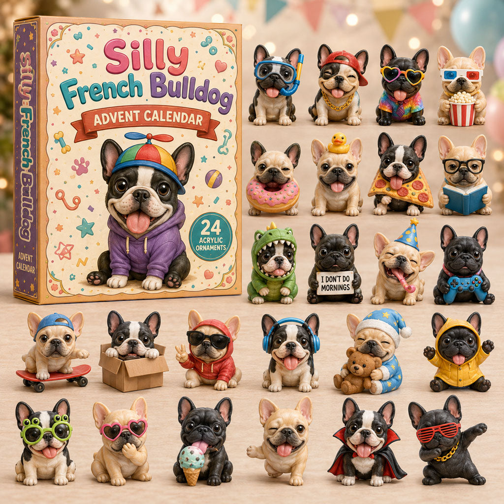 Silly French Bulldog Christmas Advent Calendar 2026 Xmas Gifts For French Bulldog Owners