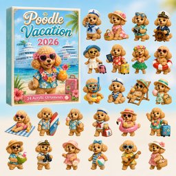 Poodle Vacation Christmas Advent Calendar 2026 24 Day Festive Countdown Xmas Gifts_