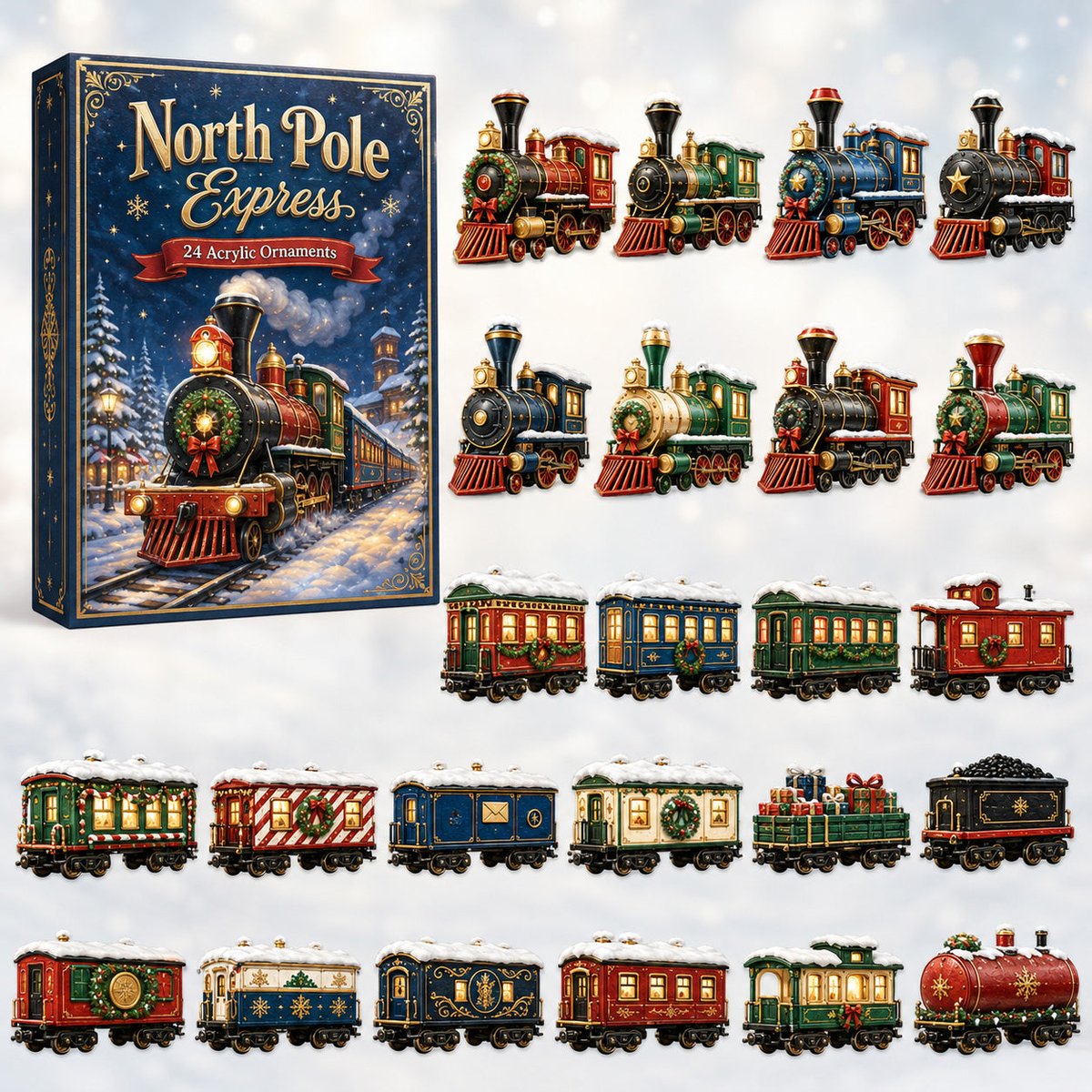 North Pole Express Christmas Advent Calendar Counting Down Calendar Family Friends Xmas Gifts