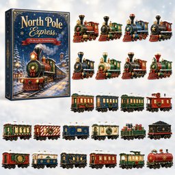 North Pole Express Christmas Advent Calendar Counting Down Calendar Family Friends Xmas Gifts
