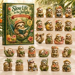 Slow Life In The Jungle Christmas Advent Calendar Xmas Countdown Gifts For Sloth Lovers