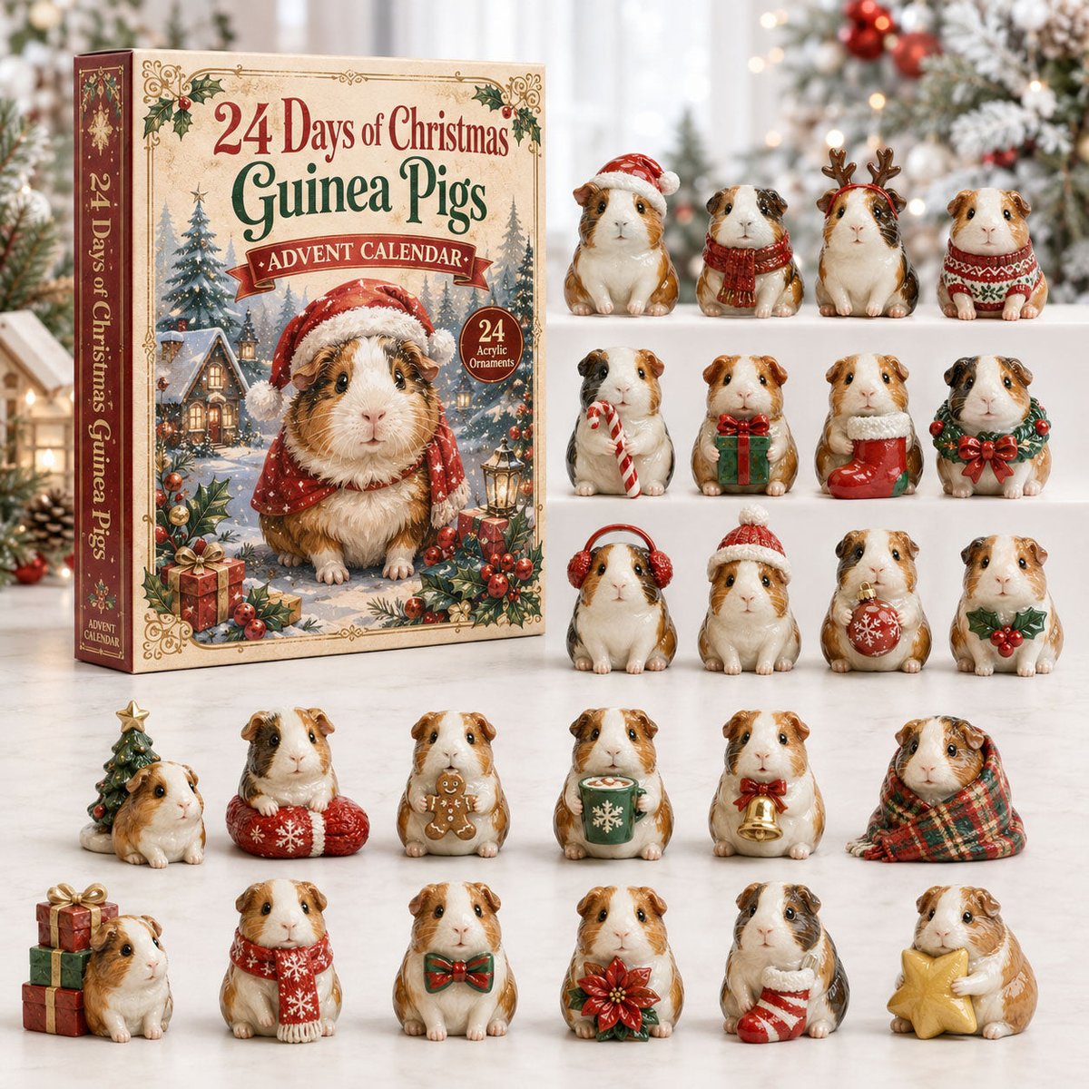 Guinea Pigs 24 Days Of Christmas Advent Calendar Xmas Gifts For Guinea Pigs Lovers