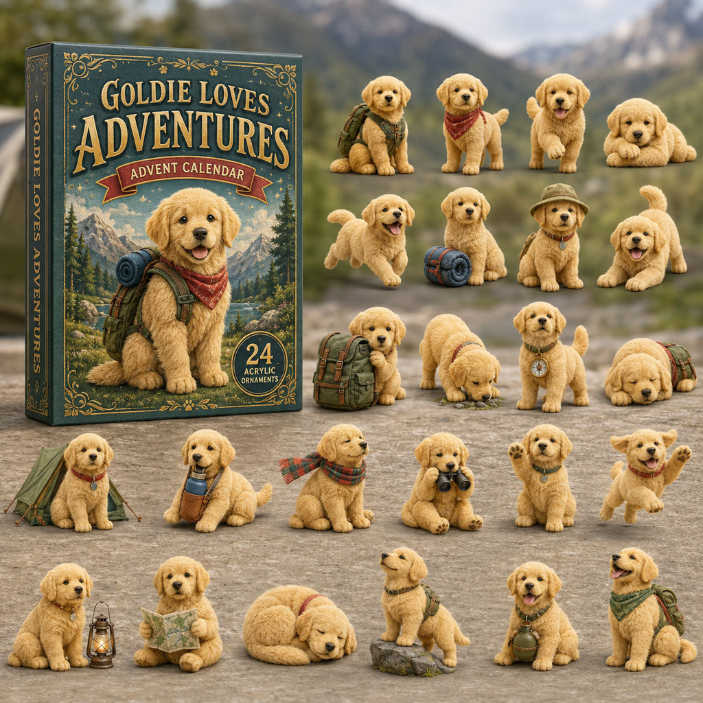 Goldie Loves Adventures Christmas Advent Calendar Xmas Countdown Golden Retriever Lovers Gifts