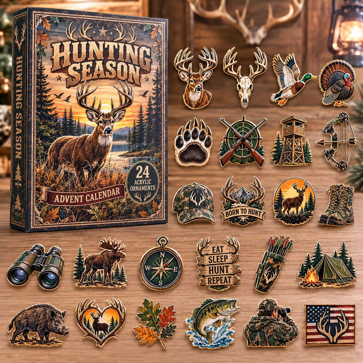 Hunting Season Christmas Advent Calendar Xmas Home Decor Gifts For Hunting Lovers