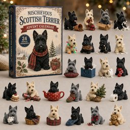 Mischievous Scottish Terrier Christmas Advent Calendar Christmas Scottish Terrier Lovers Gifts