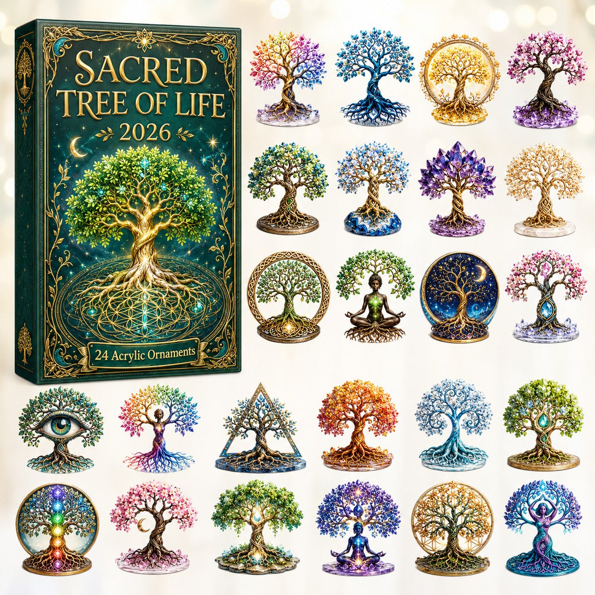 Sacred Tree Of Life Christmas Advent Calendar 2026 24 Day Festive Countdown Xmas Gifts_