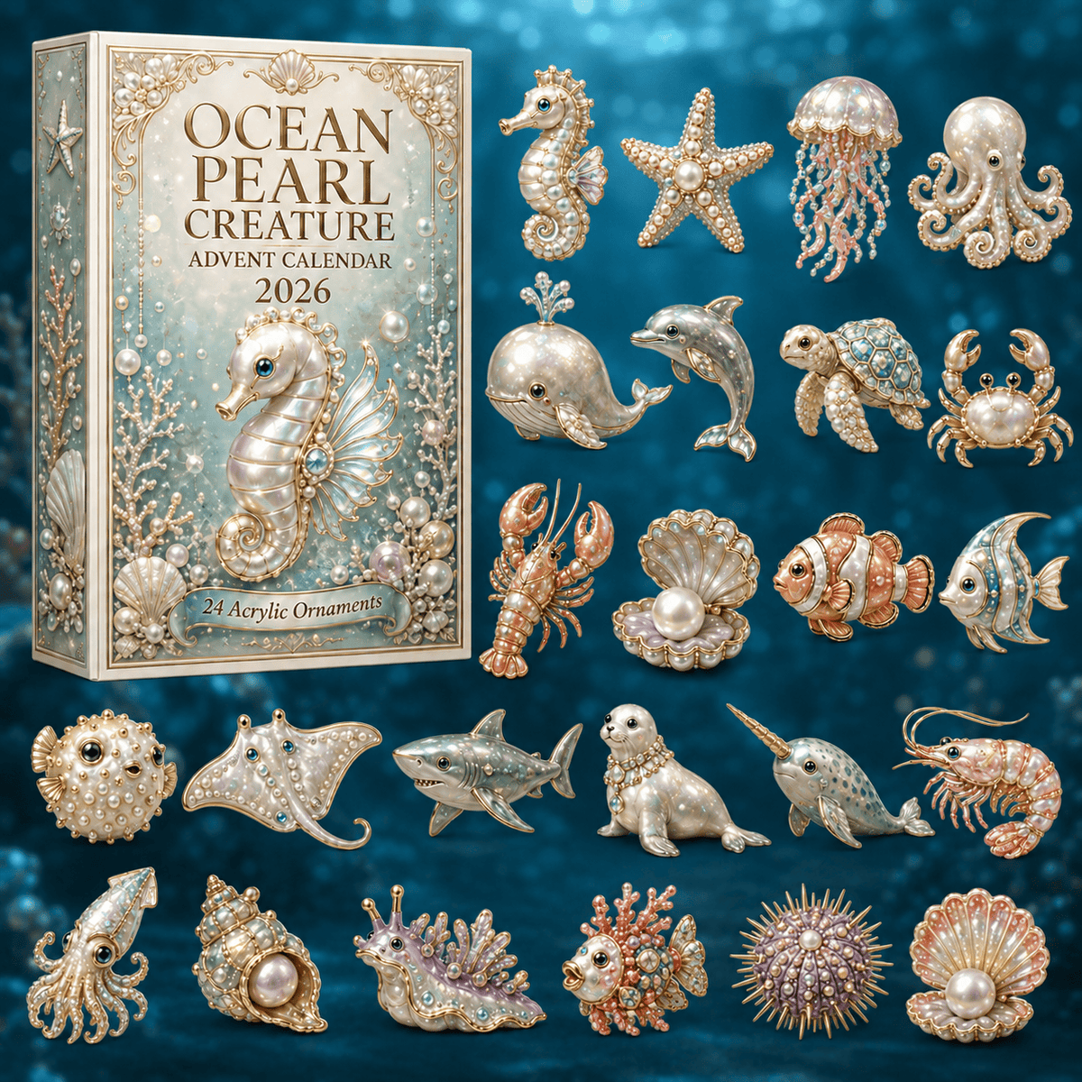 Ocean Pearl Creature Christmas Advent Calendar Ocean Creature Lovers Christmas Gifts