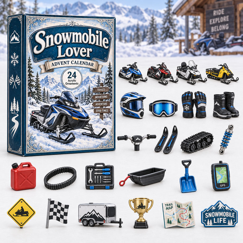 Snowmobile Lover 2026 Christmas Advent Calendar Xmas Gifts For Husband