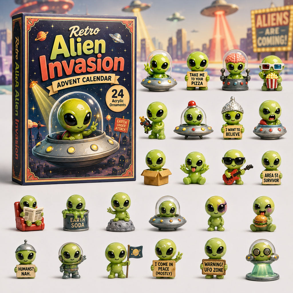 Retro Alien Invasion Christmas Ornament Advent Calendar 2026 Husband Xmas Gifts