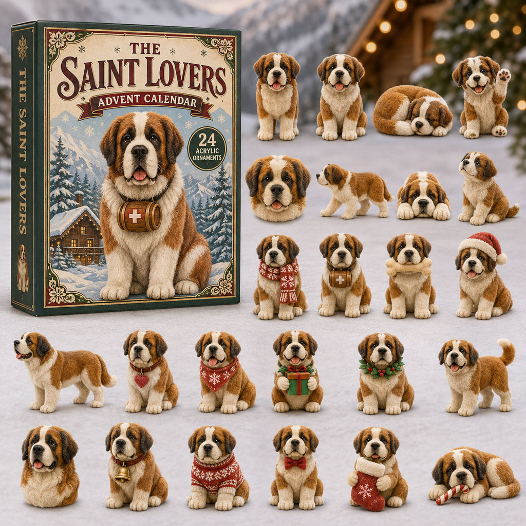 The Saint Lovers Christmas Advent Calendar Christmas Countdown St Bernard Lovers Xmas Gifts