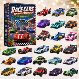 Race Cars Christmas Advent Calendar Christmas Eve Countdown Gifts For Racing Lovers