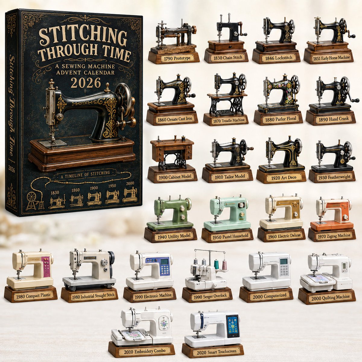Stitching Through Time Advent Calendar 24 Days Of Christmas Blindbox Unique Gifts For Sewers