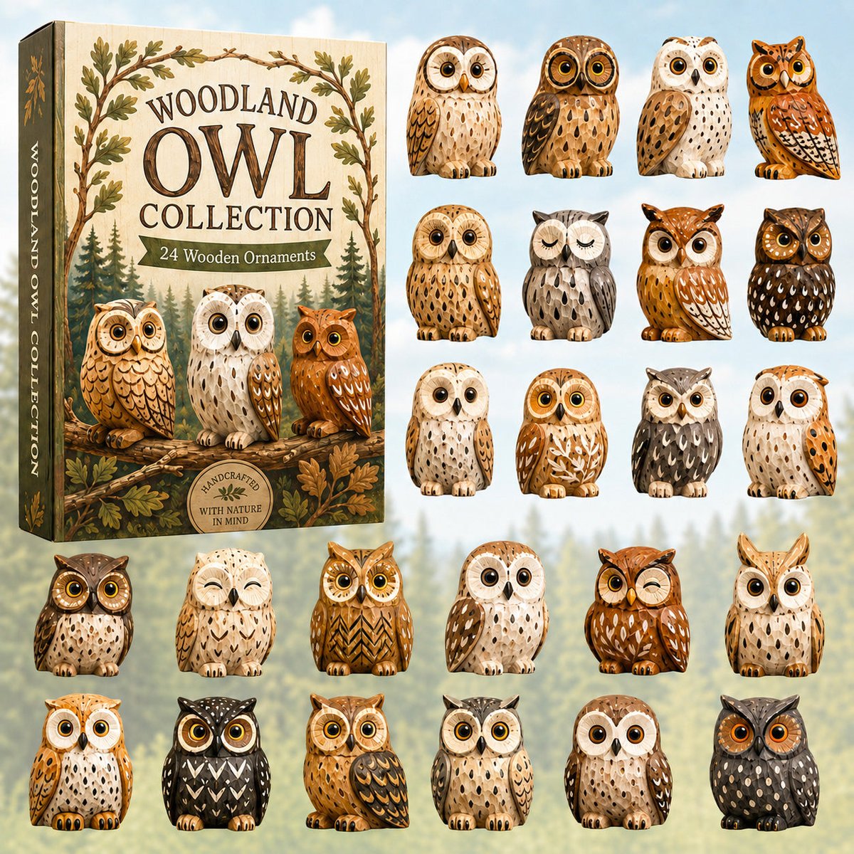 Woodland Owl Christmas Advent Calendar Counting Down Calendar Owl Lovers Xmas Gifts