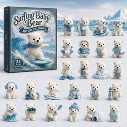 Surfing Baby Bear Christmas Advent Calendar Xmas Countdown Gifts For Bear Lovers