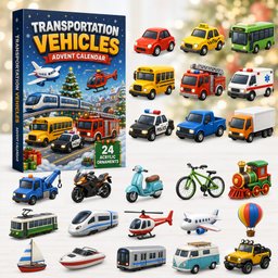 Transportation Vehicles Christmas Advent Calendar Xmas Countdown Present For Husband
