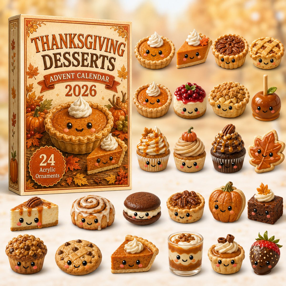 Thanksgiving Desserts Thanksgiving Advent Calendar 2026 24 Day Festive Countdown Xmas Gifts