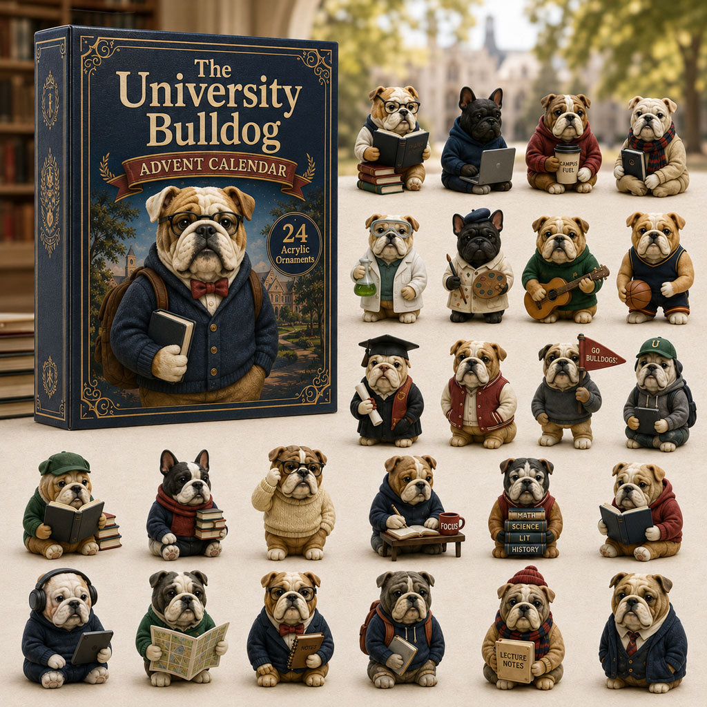 The University Bulldog Christmas Advent Calendar 2026 Xmas French Bulldog Christmas Decorations