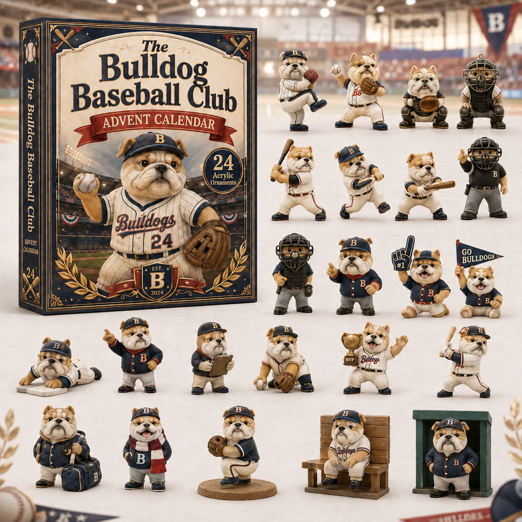 The Bulldog Baseball Club Christmas Advent Calendar Christmas Gifts For Bulldog Lovers
