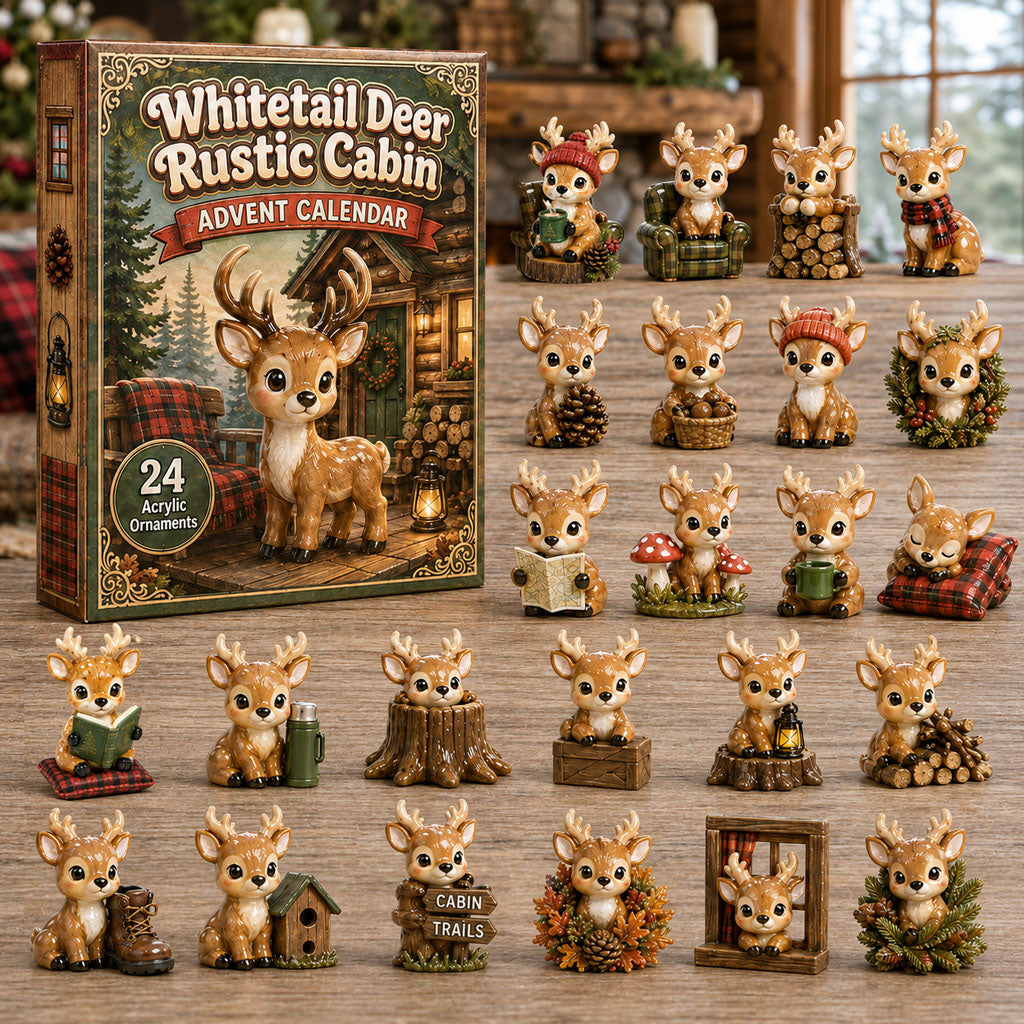 Whitetail Deer Rustic Cabin Christmas Advent Calendar Cute Counting Down Calendar Xmas Gifts