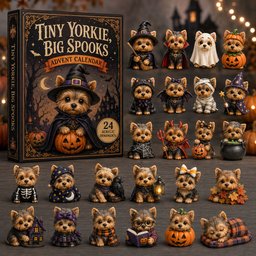 Tiny Yorkie Big Spooks Halloween Advent Calendar Aesthetic Home Decor Gifts For Yorkie Lovers
