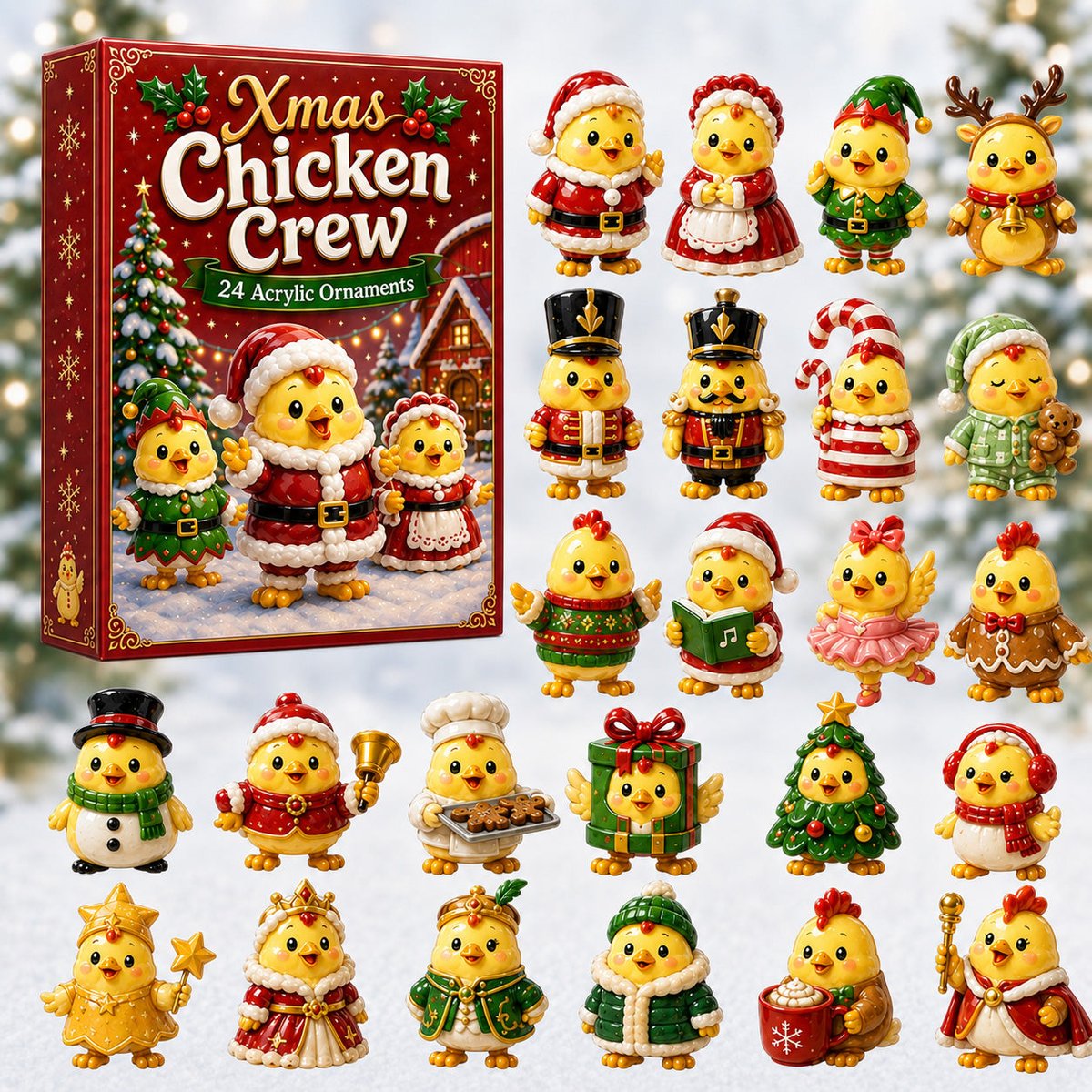 Xmas Chicken Crew Christmas Advent Calendar Christmas Gifts For Chicken Lovers