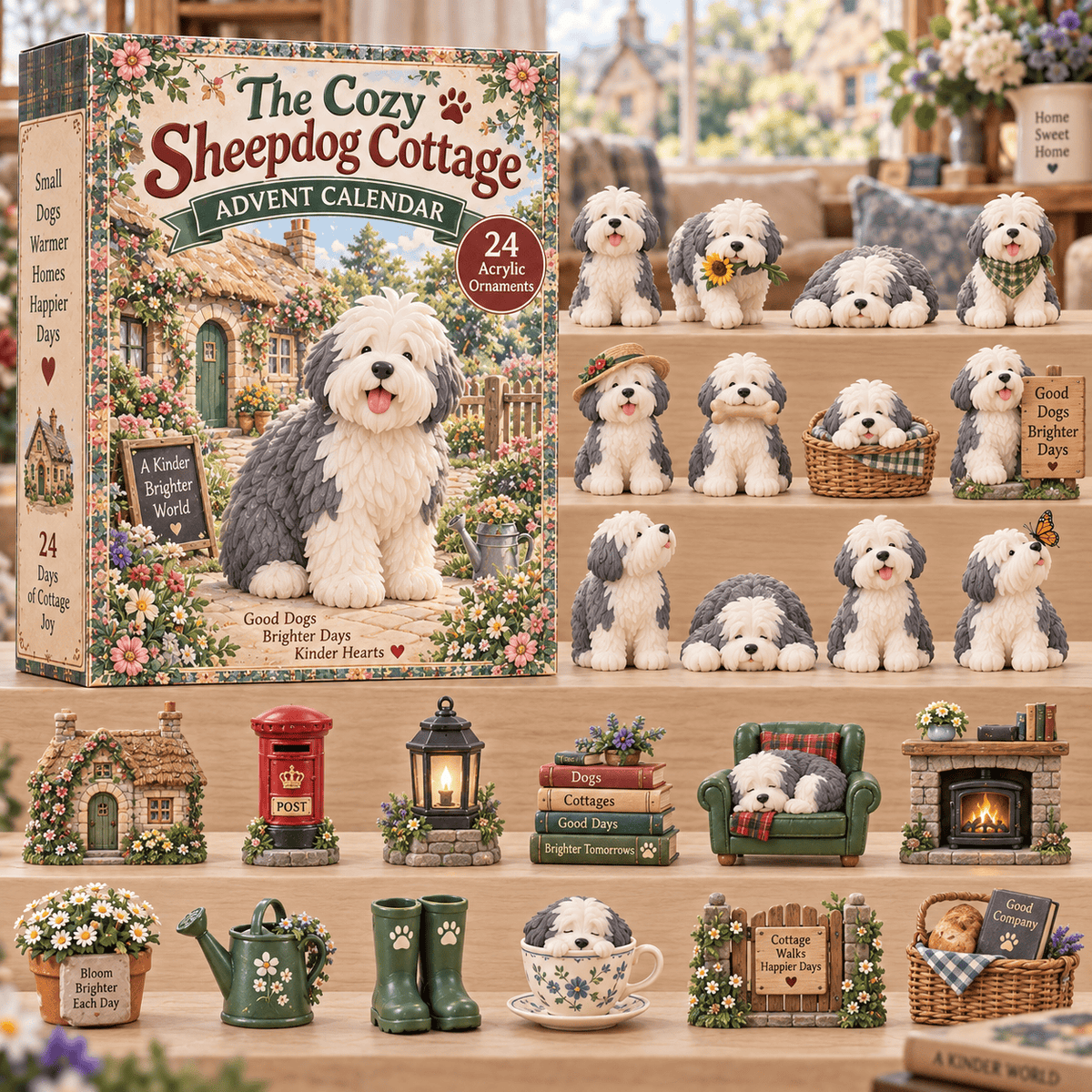 The Cozy Sheepdog Cottage Christmas Advent Calendar Christmas Gifts For Sheepdog Lovers