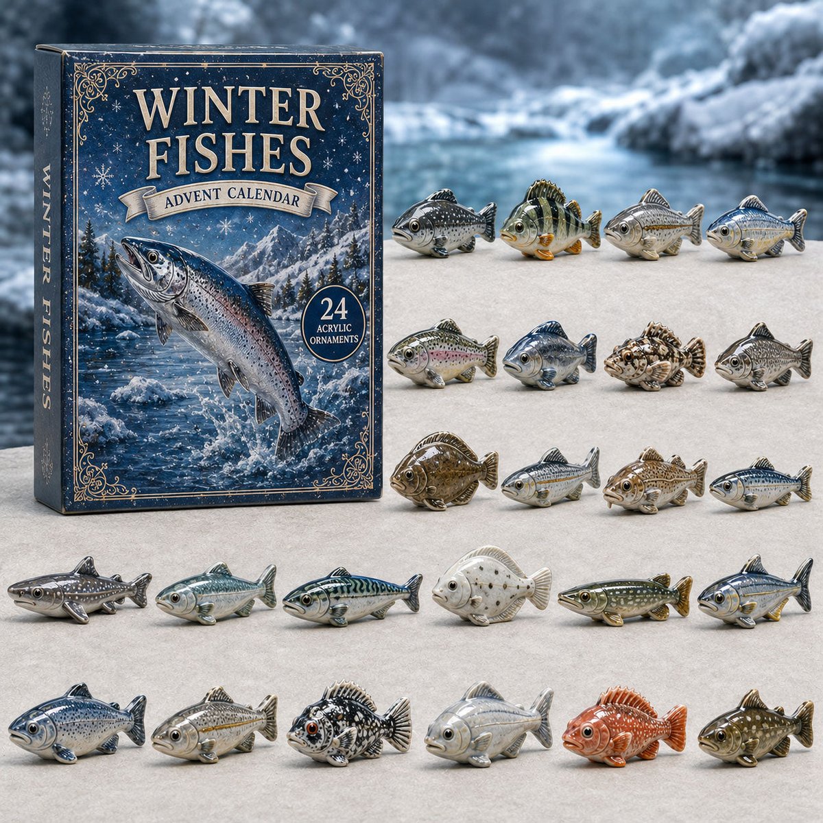 Winter Fishes Christmas Advent Calendar Xmas Countdown Christmas Gifts For Fish Lovers