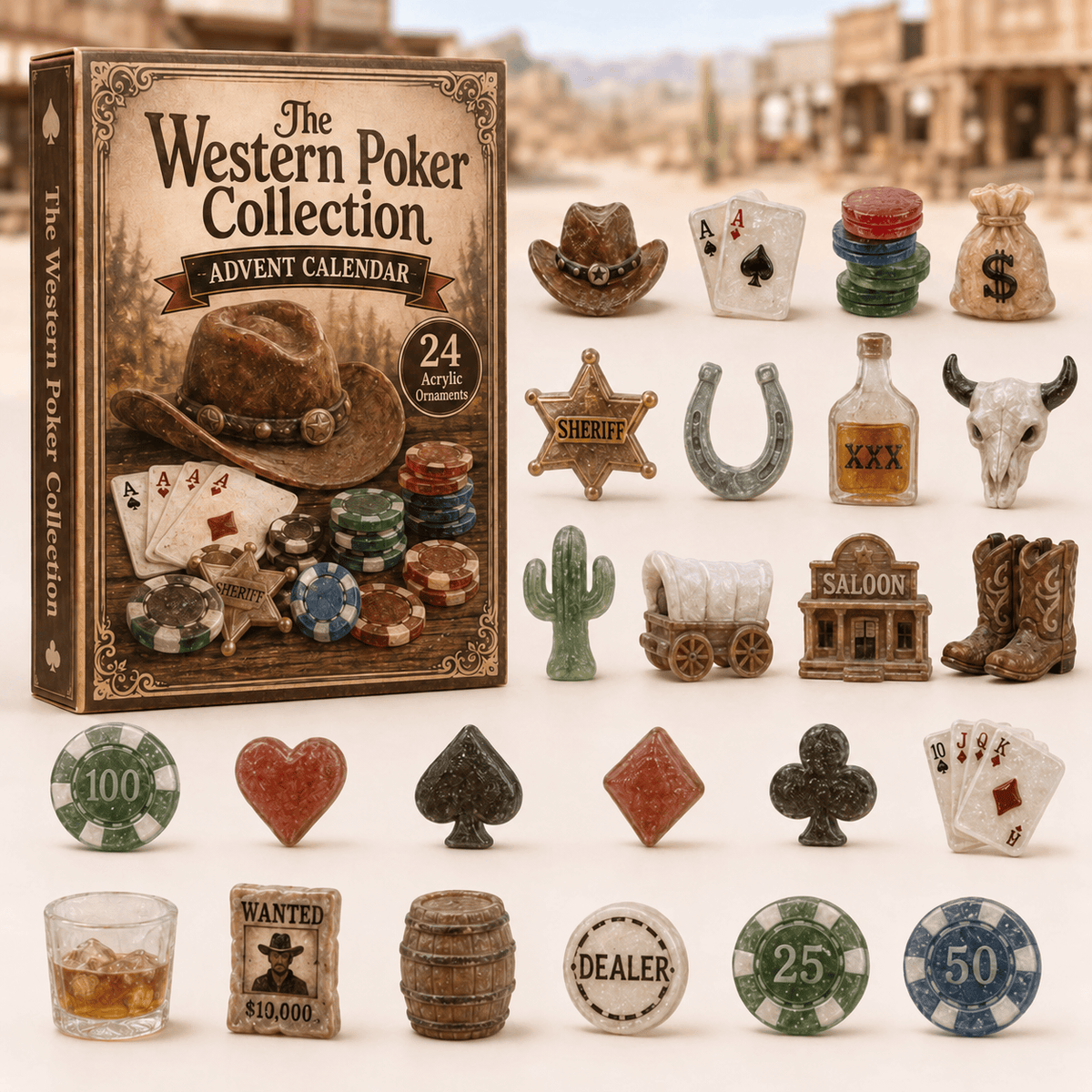 The Western Poker Collection Advent Calendar 24 Days Of Christmas Blindbox Unique Gifts For Brother