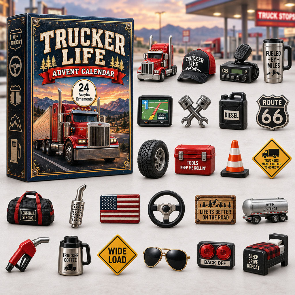 Trucker Life Christmas Advent Calendar Xmas Tree Hanging Christmas Gifts For Dad