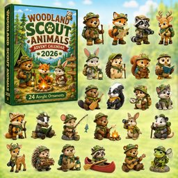 Woodland Scout Animals 2026 Christmas Advent Calendar Xmas Gifts For Wildlife Lovers