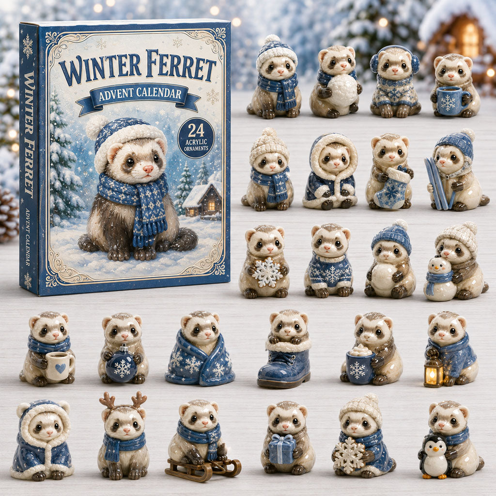 Winter Ferret Christmas Advent Calendar 2026 Xmas Presents For Family Friends
