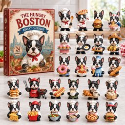 The Hungry Boston Christmas Advent Calendar Xmas Countdown Gifts For Boston Terrier Lovers