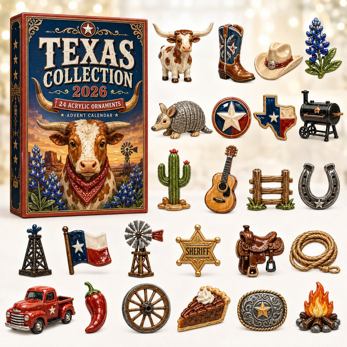 Texas Collection Christmas Advent Calendar 2026 24 Day Festive Countdown Xmas Texans Dad Gifts