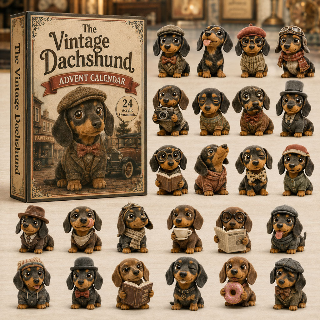 The Vintage Dachshund Christmas Advent Calendar Christmas Present For Dachshund Lovers