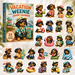 Vacation Weenie Christmas Advent Calendar Xmas Countdown Gifts For Dachshund Lovers