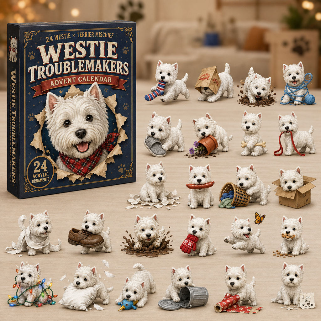 Westie Troublemakers Xmas Advent Calendar Christmas Countdown Presents For Westie Lovers