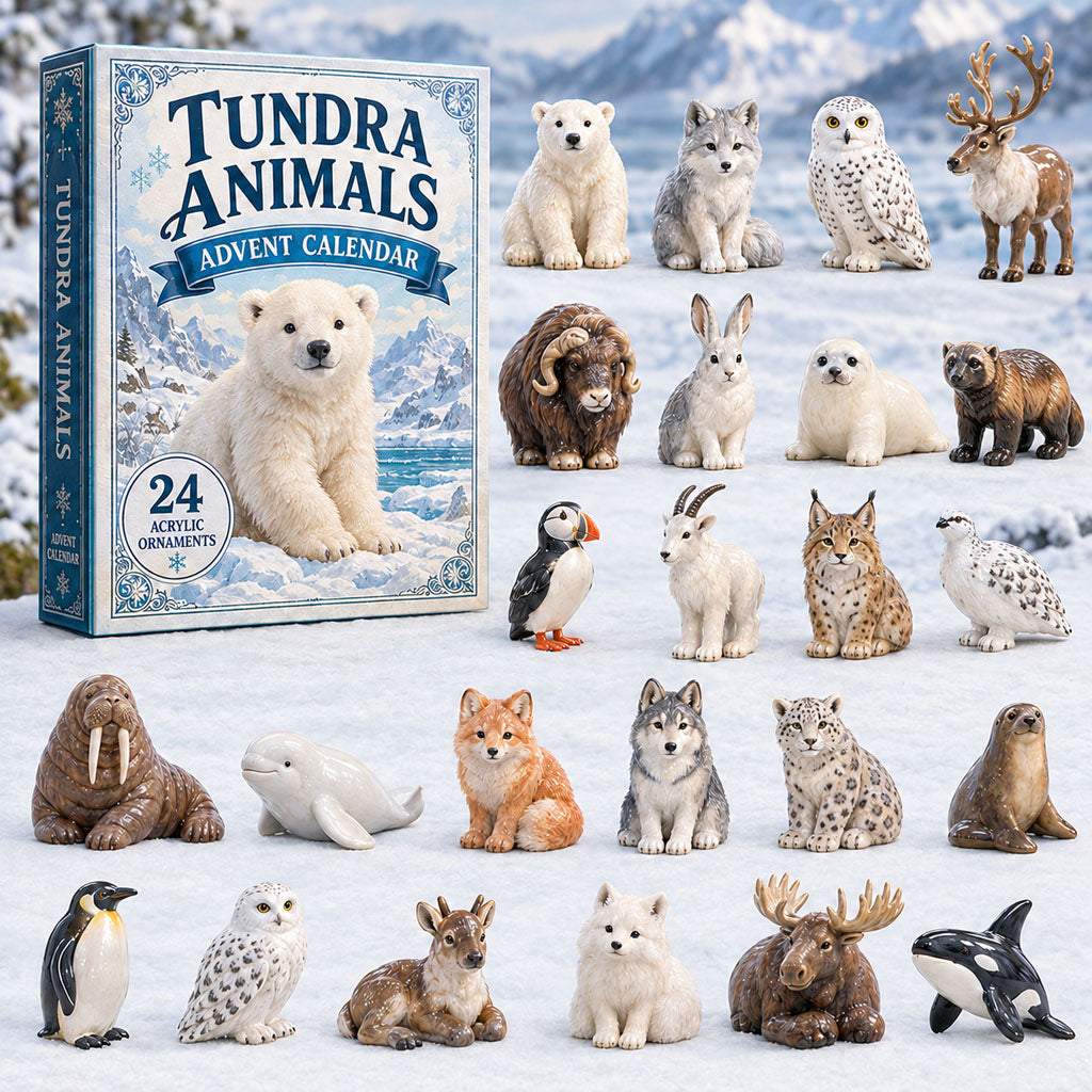 Tundra Animals World Christmas Advent Calendar Counting Down Animals Lovers Xmas Gifts_