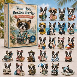 Vacation Boston Terrier Christmas Advent Calendar Xmas Gifts For Boston Terrier Lovers