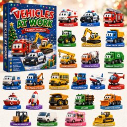 Work Vehicles Christmas Advent Calendar 2026 24 Day Festive Countdown Gift For Family Friends