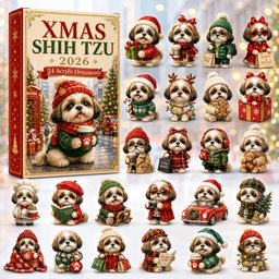 Xmas Shih Tzu Christmas Advent Calendar Christmas Eve Countdown Gifts For Shih Tzu Lovers