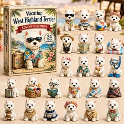 Vacation West Highland Terrier Christmas Advent Calendar Christmas Gifts For Westie Lovers