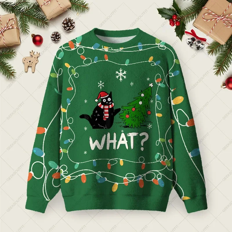 Christmas Cat What Green Ugly Christmas Sweater Xmas Clothing Xmas Gift For Boyfriend