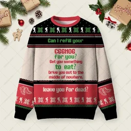 Can I Refill Your Eggnog For You Ugly Christmas Sweater Funny Holiday Sweaters Gifts For Mom