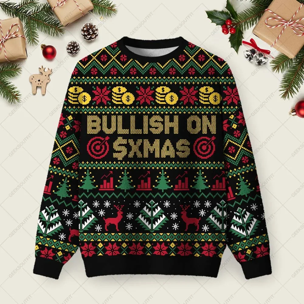Bullish On Xmas Ugly Christmas Sweater Xmas Apparel Christmas Gifts For Husband