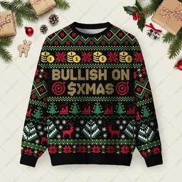 Bullish On Xmas Ugly Christmas Sweater Xmas Apparel Christmas Gifts For Husband