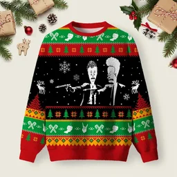 Beavis And Butthead Pulp Fiction Nerd Ugly Christmas Sweater Xmas Merch Christmas Mother Gifts_