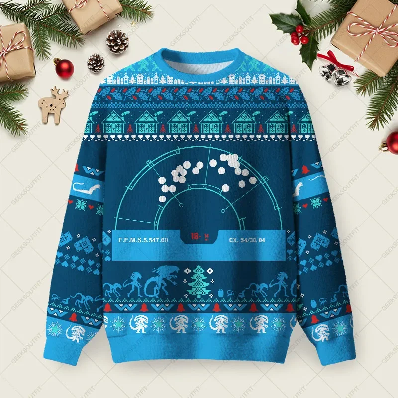 Alien Invasion Ugly Christmas Sweater Xmas Clothing Christmas Gift For Boyfriend