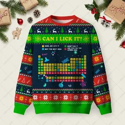 Can I Lick It Periodic Table Ugly Christmas Sweater Xmas Merch Xmas Gift For Brothers