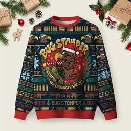 Bug Stomper Ugly Christmas Sweater Funny Ugly Holiday Sweater Christmas Gifts For Husband